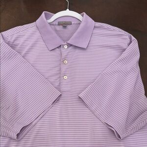 Peter Millar Purple Striped Men's Polo Shirt